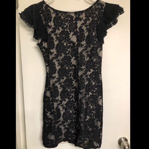 Steve Madden Black Lace Dress Cutout Back